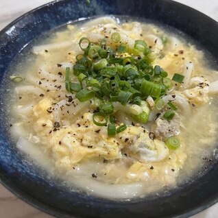 余った餃子のタネで⭐絶品ひき肉卵うどん